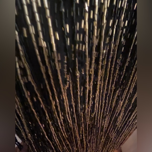 NWT! Beautiful black and gold, long sleeve beaded Mac Duggal gown. - Picture 4 of 8